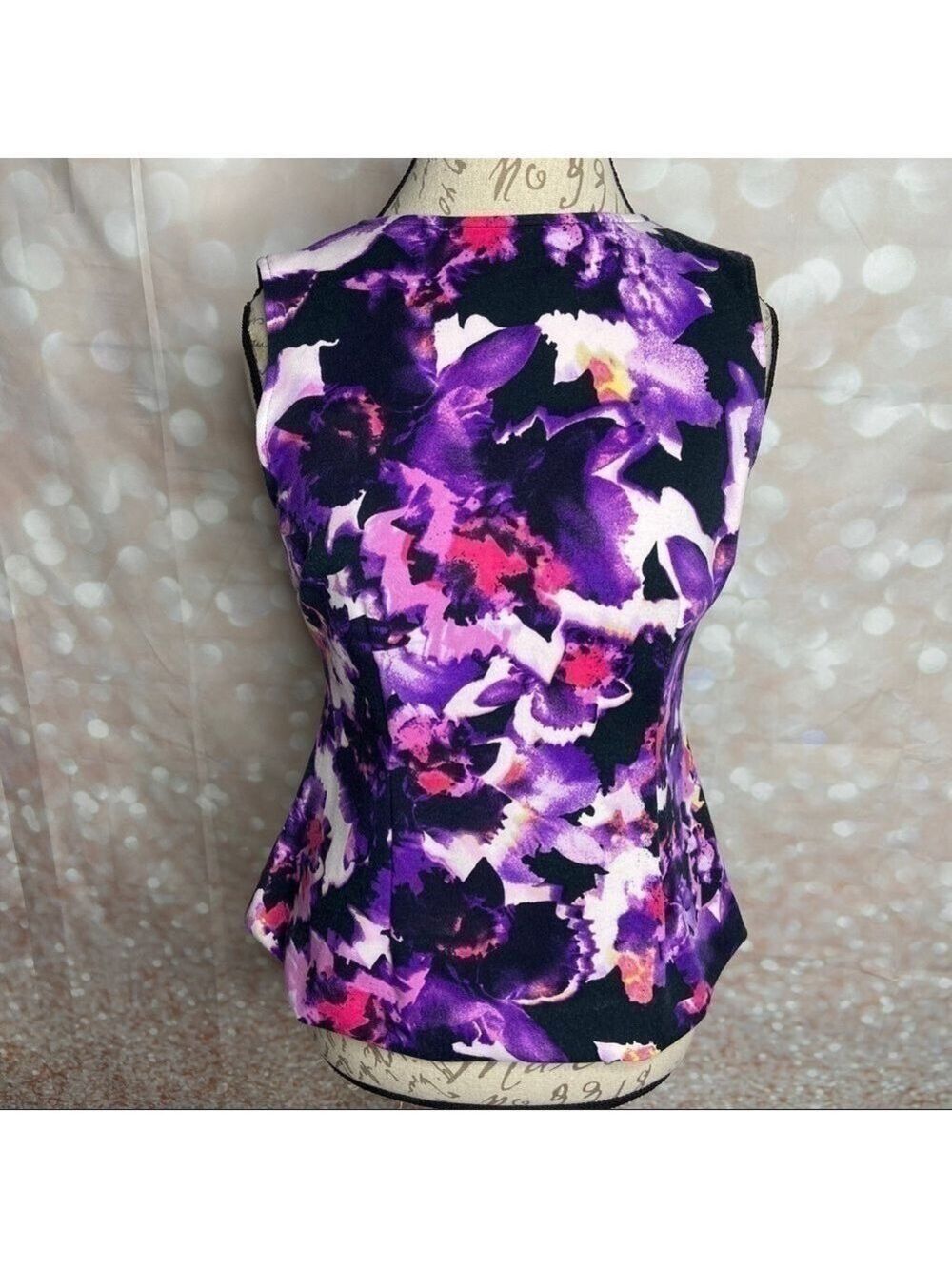 HAL RUBENSTEIN - Orchid Print Sleeveless Top